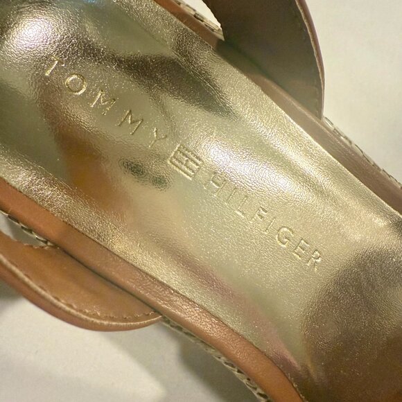 Tommy Hilfiger Tan Logo Platform Espadrille Sandals – Size 6.5 NWOB - Picture 10 of 12